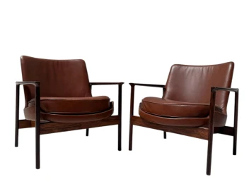 Two Mid-Century Modern Lounge Chairs by Ib Kofod-Larsen for Frõscher, 1970s